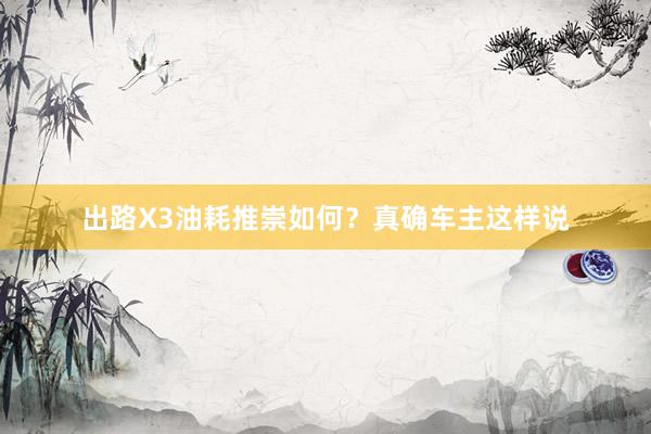 出路X3油耗推崇如何？真确车主这样说